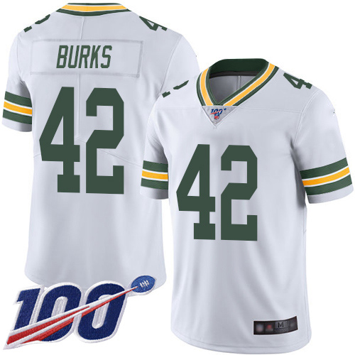 Green Bay Packers Limited White Men #42 Burks Oren Road Jersey Nike NFL 100th Season Vapor Untouchable->green bay packers->NFL Jersey